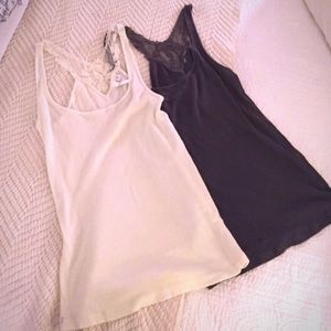 Anthropologie Eloise Set of 2 Scrollwork Racerback Tank Tops Size Medium